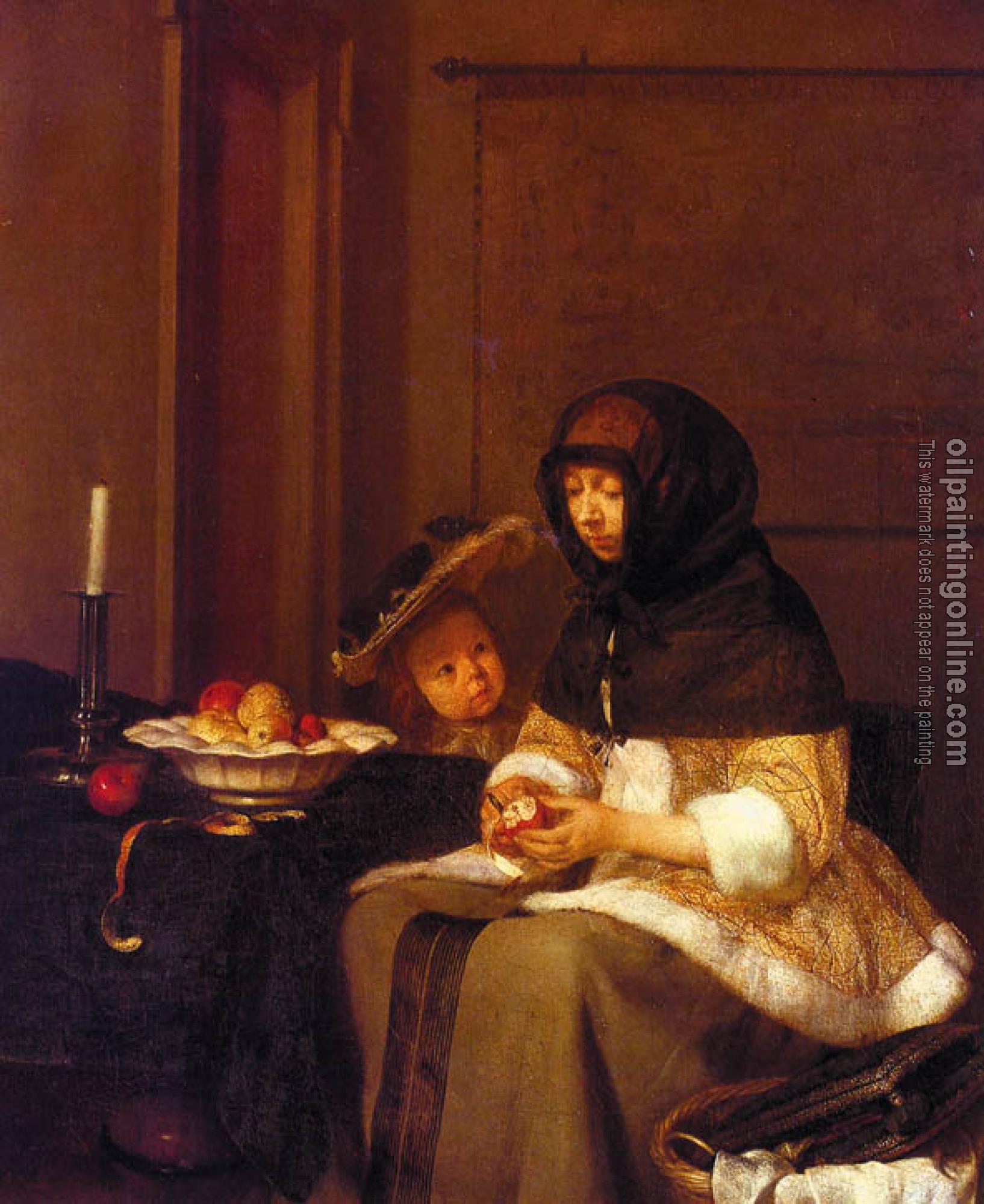 Borch, Gerard Ter - Woman Peeling Apples